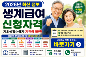 2026 생계급여 신청자격