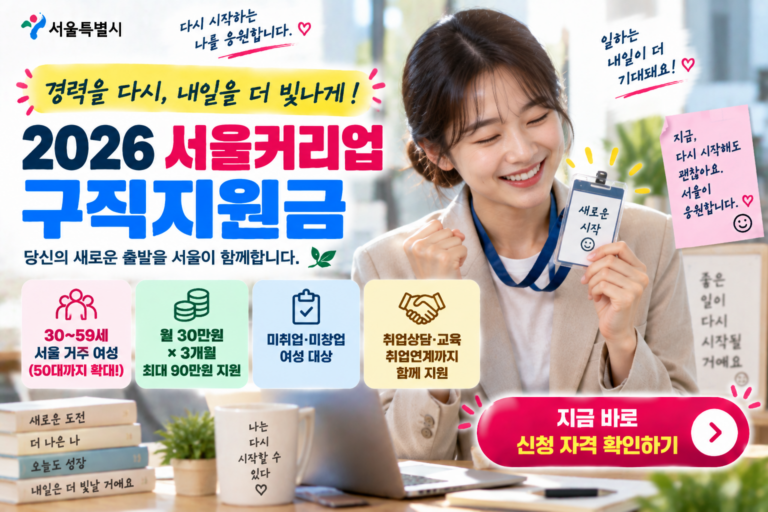 서울커리업 구직지원금 홍보 포스터 썸네일